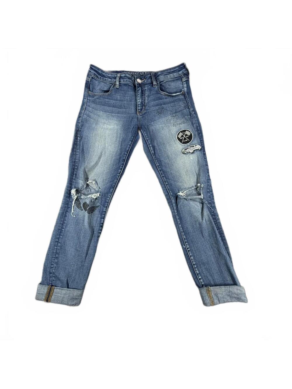 American Eagle Women's Super Stretch Patchwork Jegging Jeans Size 10 Regular